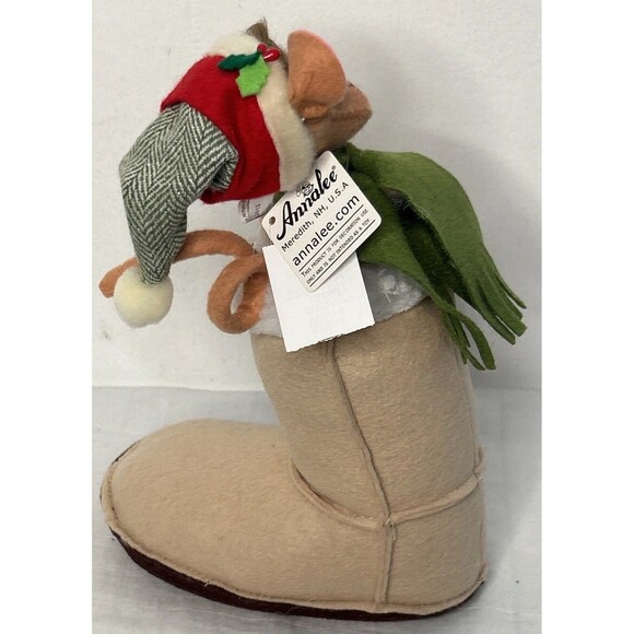 NWT Annalee Mouse in Boot Christmas Decor 10” 2013 New Stocking Stuffer Office - Picture 3 of 3